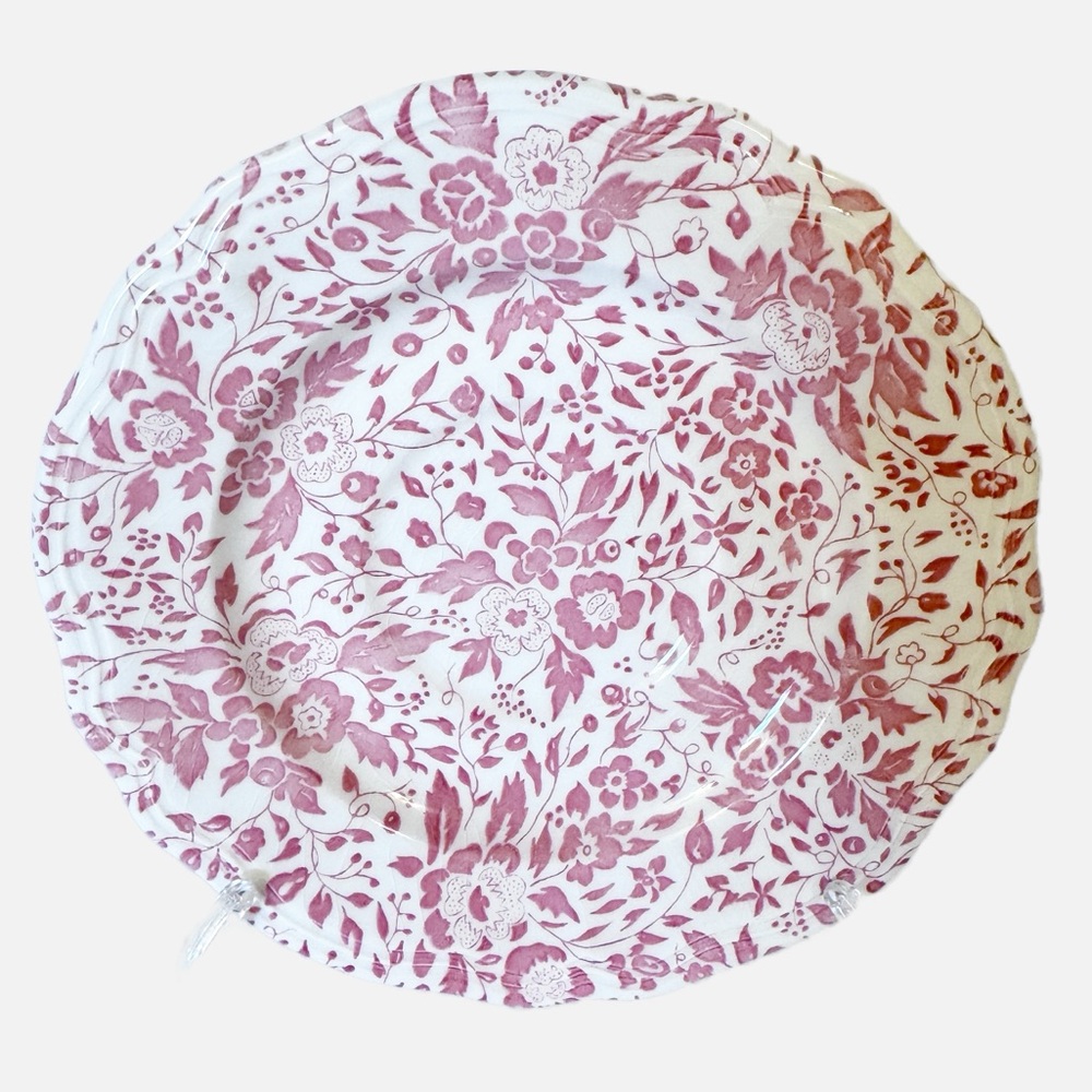 Vintage Open Home Chintz Dusty Rose Ironstone 10 3/4” Dinner Plate
